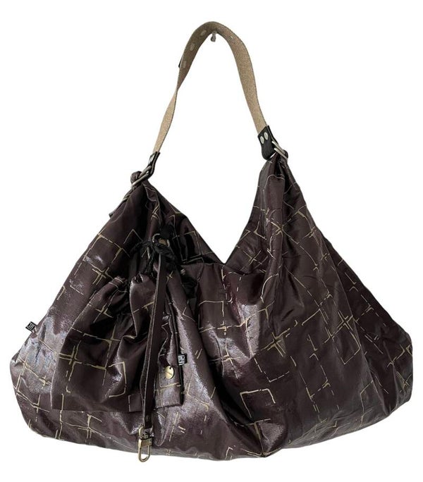 Tas - Stof - Bruin - Beige print -
