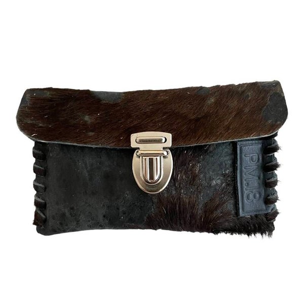 Portemonnee - Leer - Koeienhuid - Petrol/Bruin -