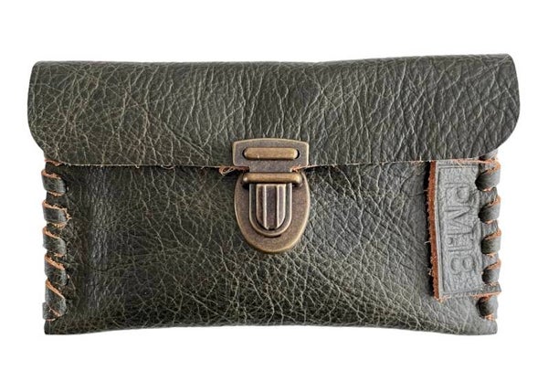 Portemonnee - Leer - Groen/Cognac -