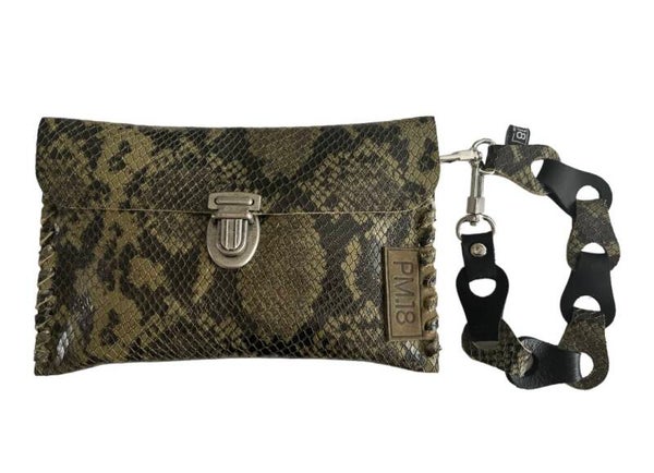 Clutch - Portemonnee - Polsband - Groen snake -