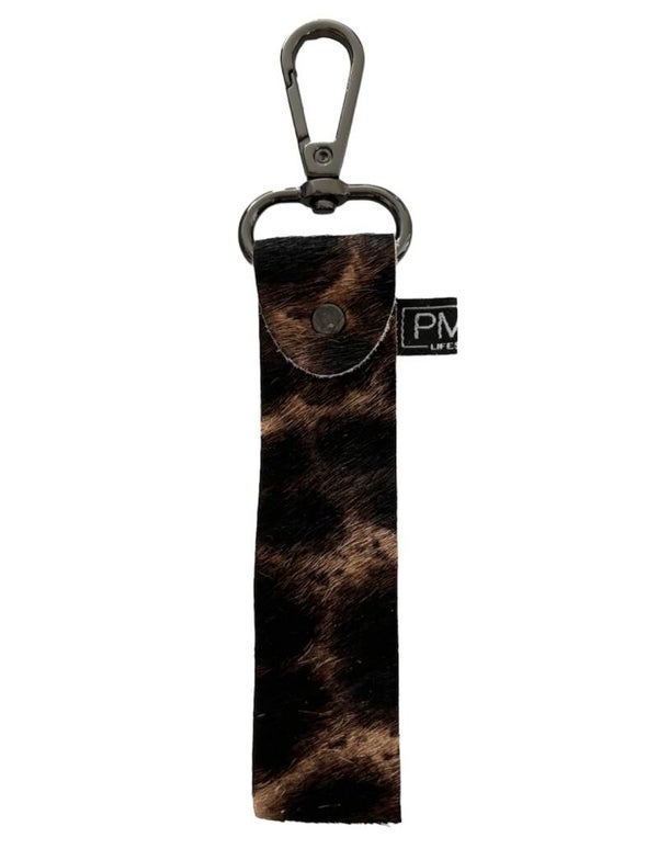 Sleutelhanger - panter - koeienhuid -