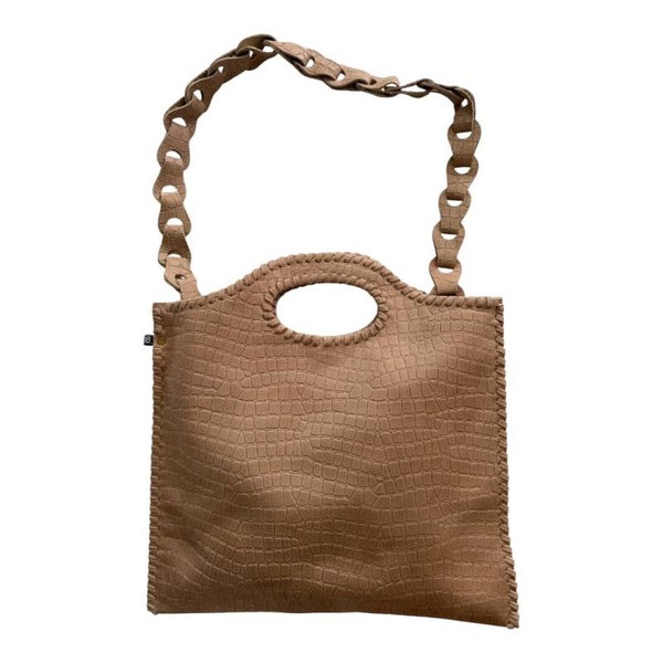 Tas - Leer - Print mamba - Beige -