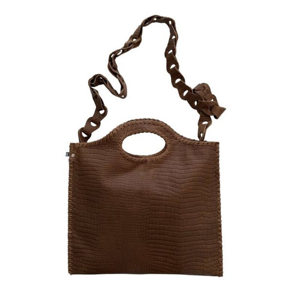Tas - Leer - Print - Donker bruin