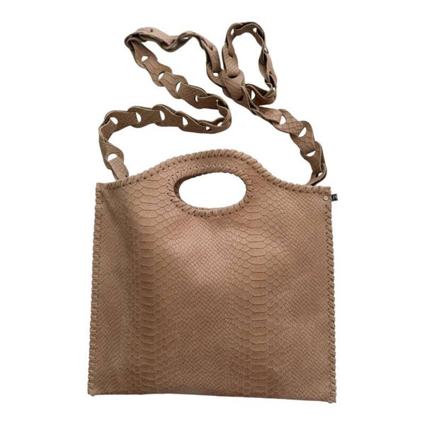 Tas - Leer - Beige - Print snake