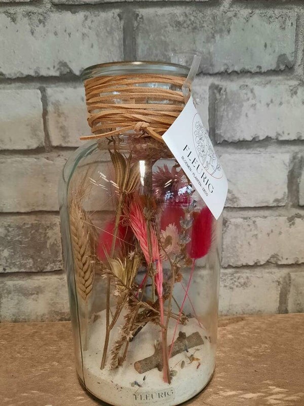Droogbloemen in glas