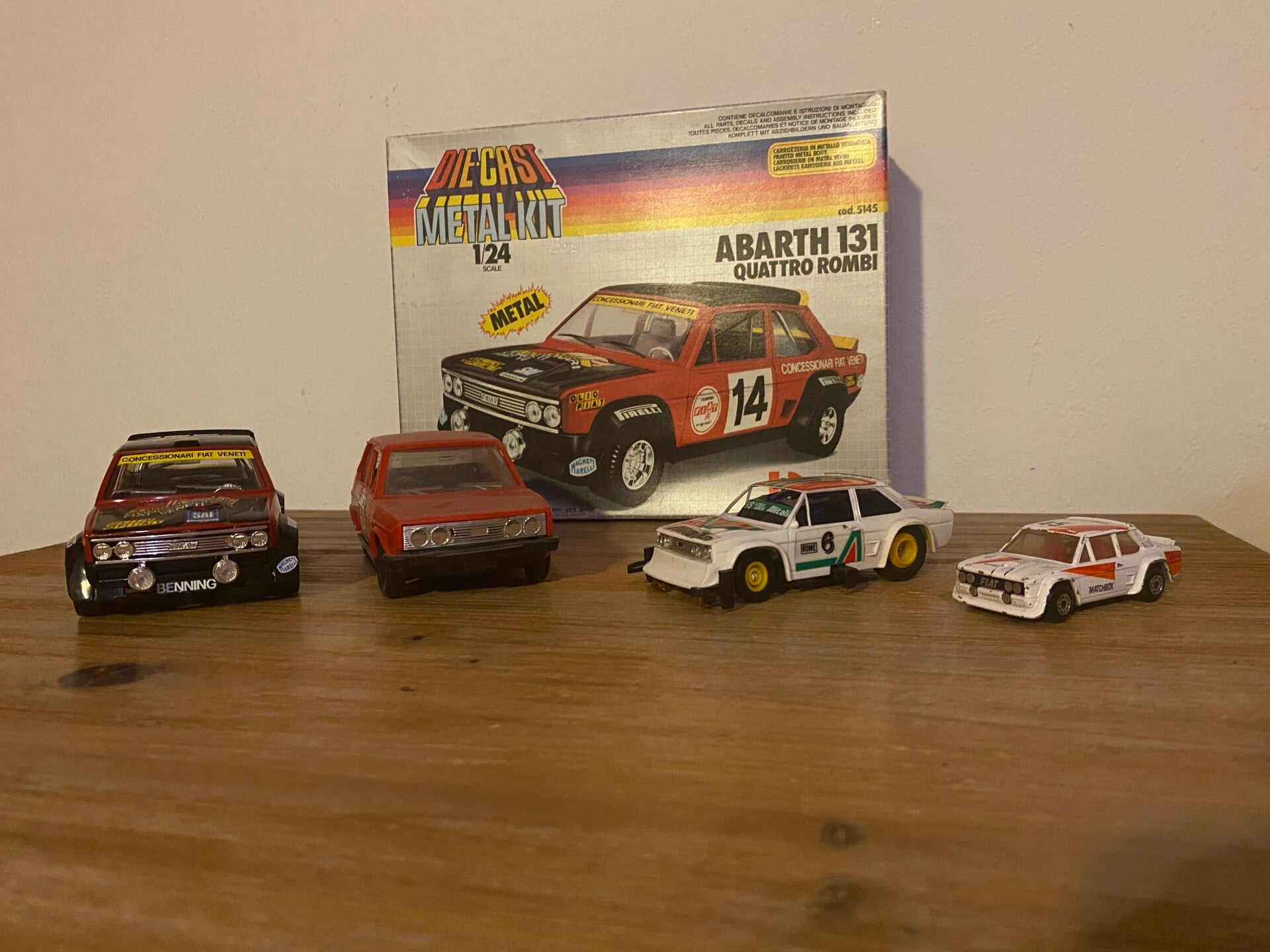 Set van Fiat/Abarth 131 miniaturen