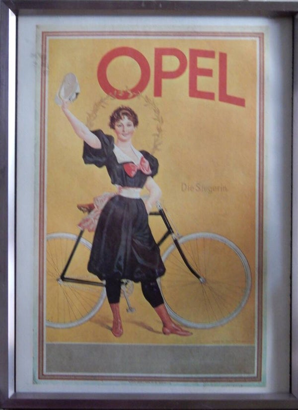 Ouderwetse reclameposter Opel Rijwielen