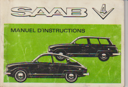 Franstalig instructieboekje Saab 96 en 95 V4, 1970