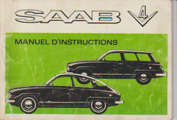 Franstalig instructieboekje Saab 96 en 95 V4, 1970