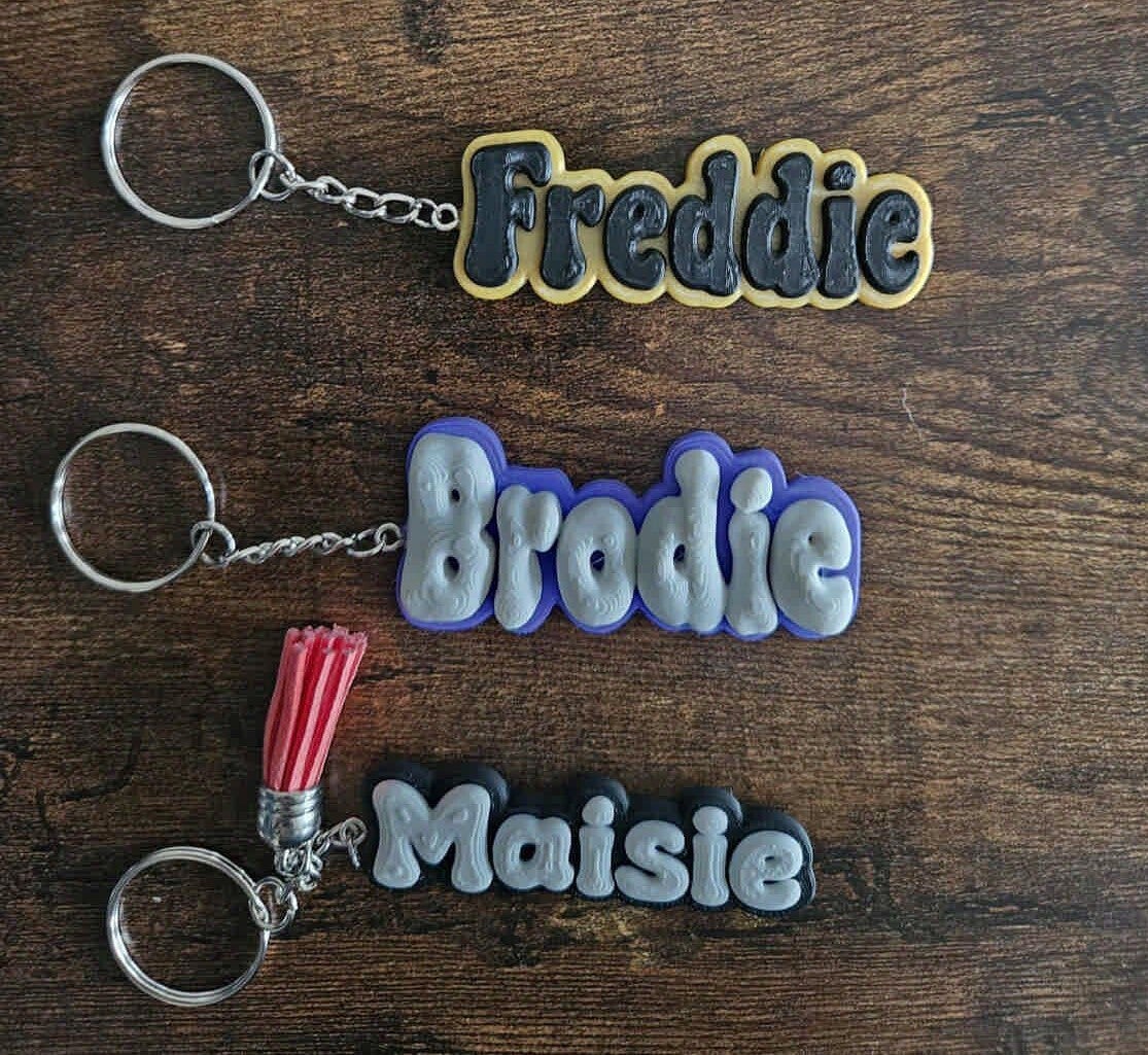 3D Printed Name Keyring - up to 7 Characters