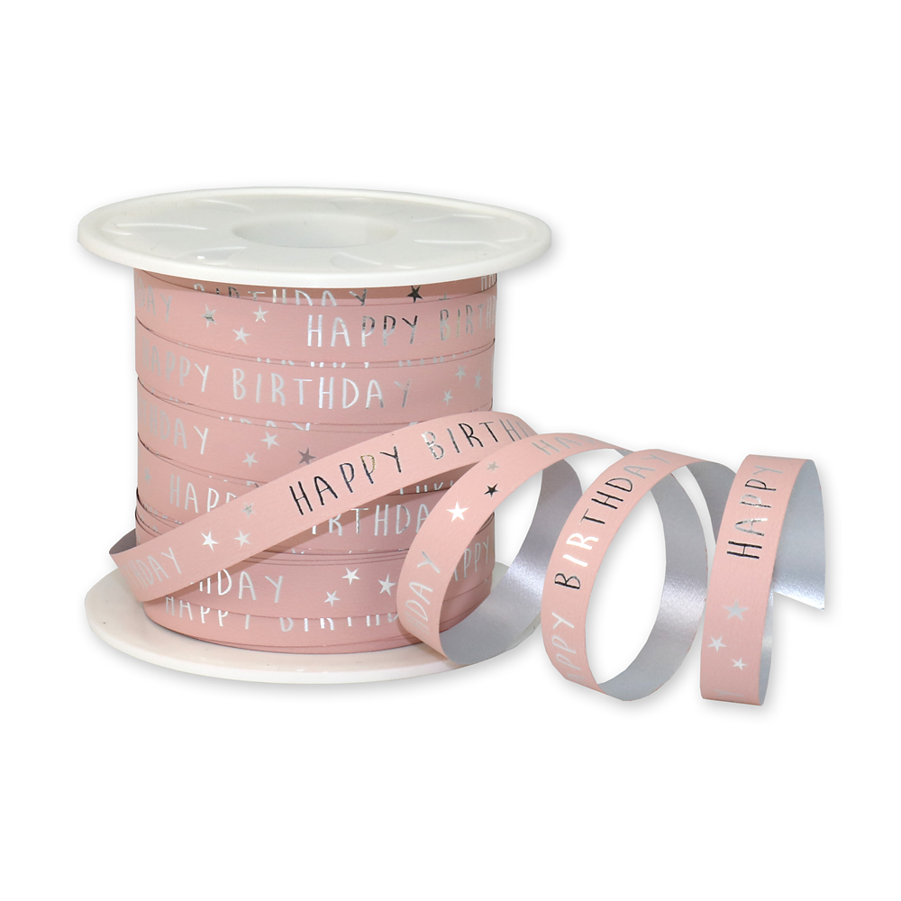Kadolint 10mm Licht Roze 'Happy Birthday' | 5 meter