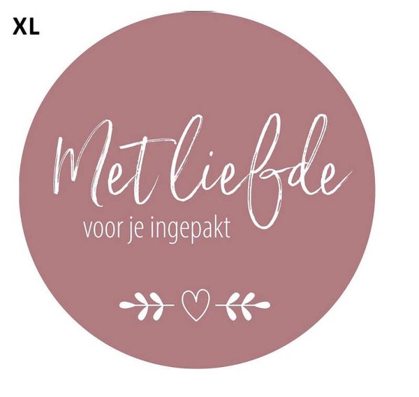 Kadosticker of sluitzegel 'Met liefde voor je ingepakt' | 65mm