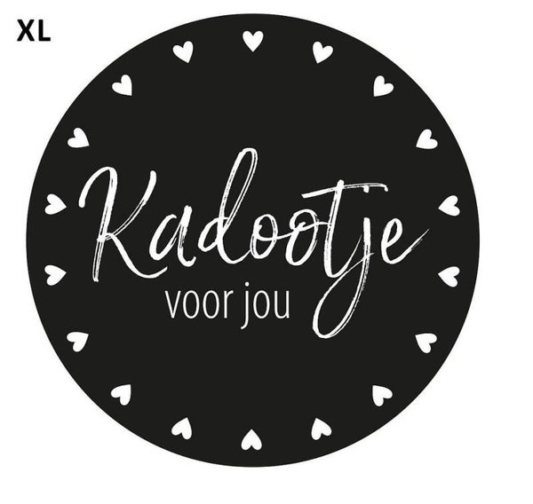 Kadosticker of sluitzegel 'Kadootje voor Jou' Zwart  | 65mm