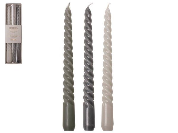 Swirl Kaarsen Gusta 20cm | Grijs