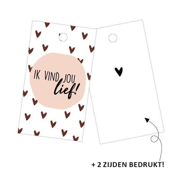 Kadolabel 'Ik vind jou lief'
