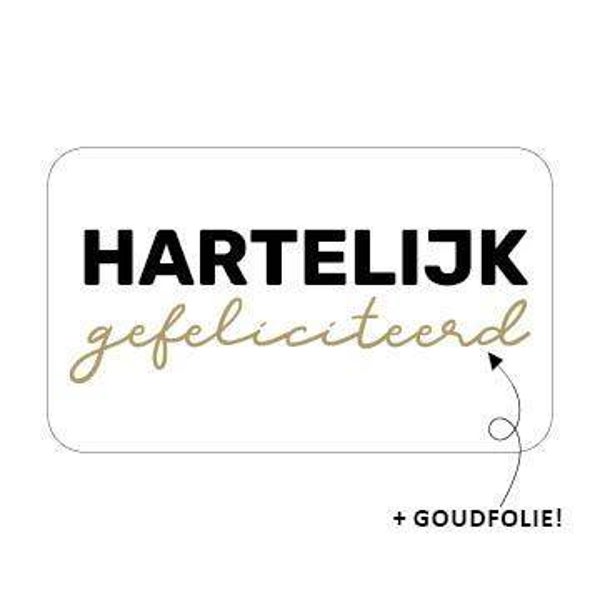 Kadosticker of sluitzegel 'Hartelijk Gefeliciteerd | 35x55mm