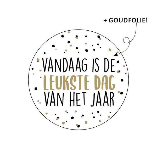 Kadosticker of sluitzegel 'Vandaag is de leukste dag...' | 40mm