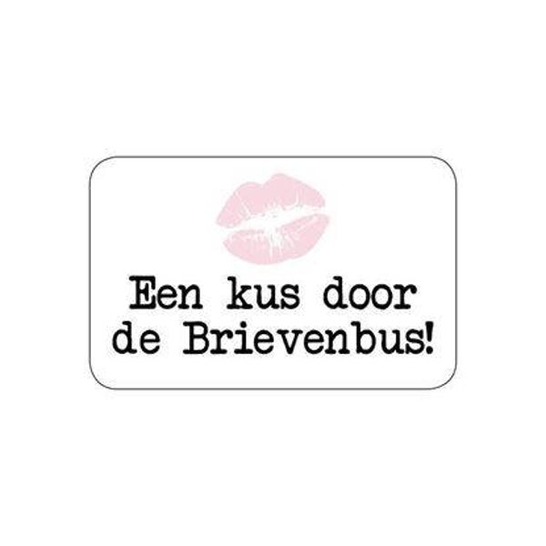 Kadosticker of sluitzegel 'Een kus door de brievenbus | 52x35mm