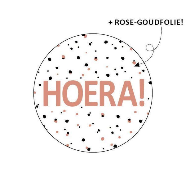 Kadosticker of sluitzegel  HOERA' Rosegold | 40mm