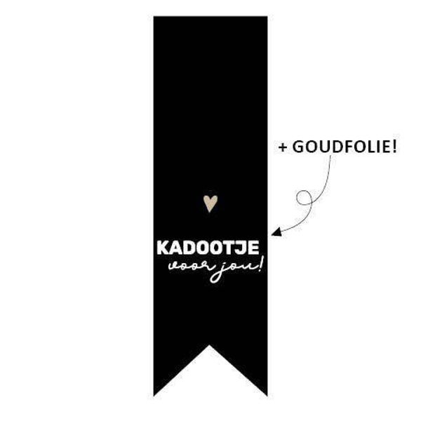 Kadosticker of sluitzegel 'Vaantje Kadootje voor jou.' | 25x84mm