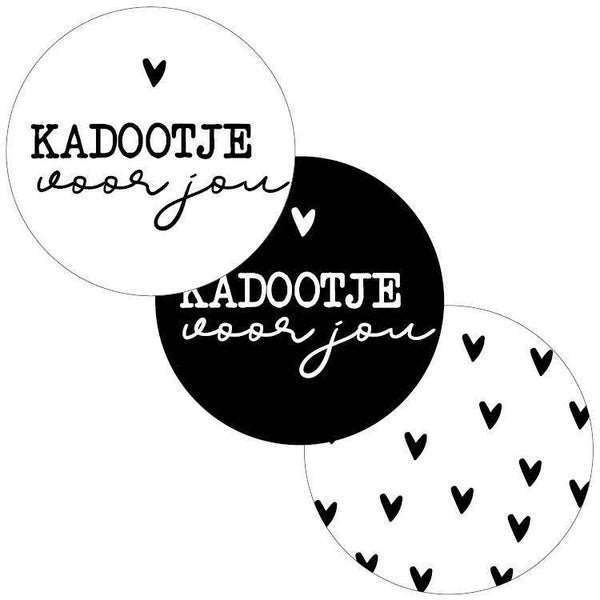 Kadosticker of sluitzegel 'set van 3 stickers Kadootje voor jou' | 40mm