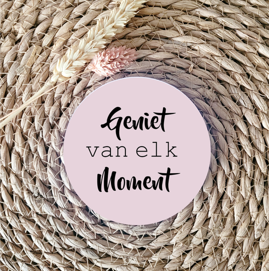 Onderzetter 'Geniet van elk moment' Licht Roze