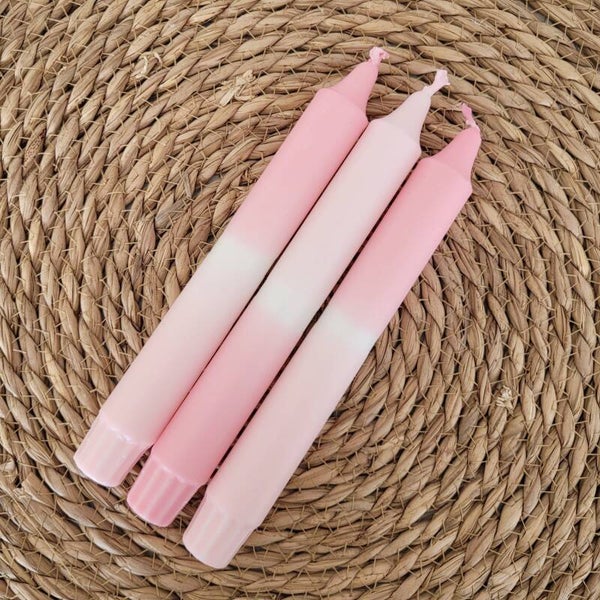 Dip Dye kaarsen | Roze / Licht Roze
