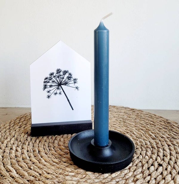 Effen Blauwe kaars 19 cm