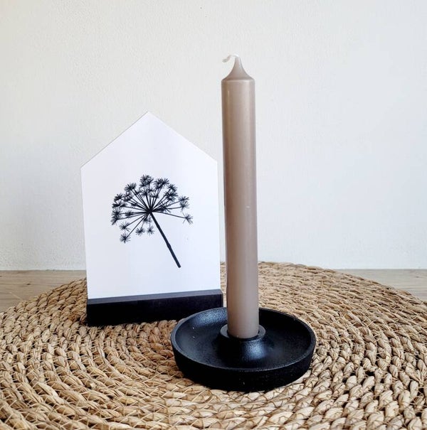 Effen Taupe kaars 19 cm