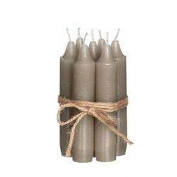 Kaarsen 11cm Taupe | Setje van 7 stuks