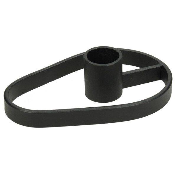 Kaarsenstandaard Zwart metaal Ovaal