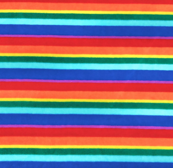 Rainbow Stripe Satin Lined Polar Fleece Dog Coat