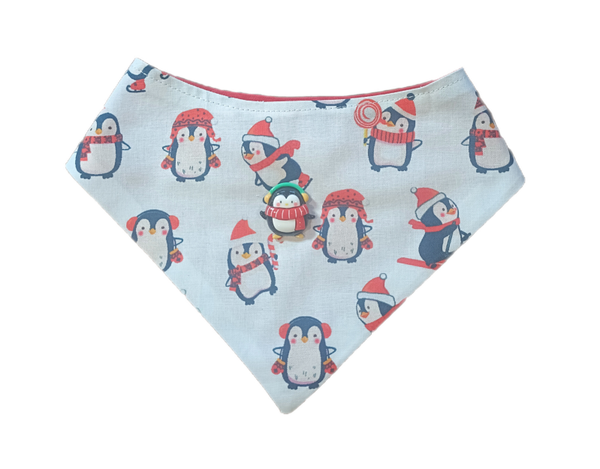 Penguins Christmas Reversible Dog Bandana