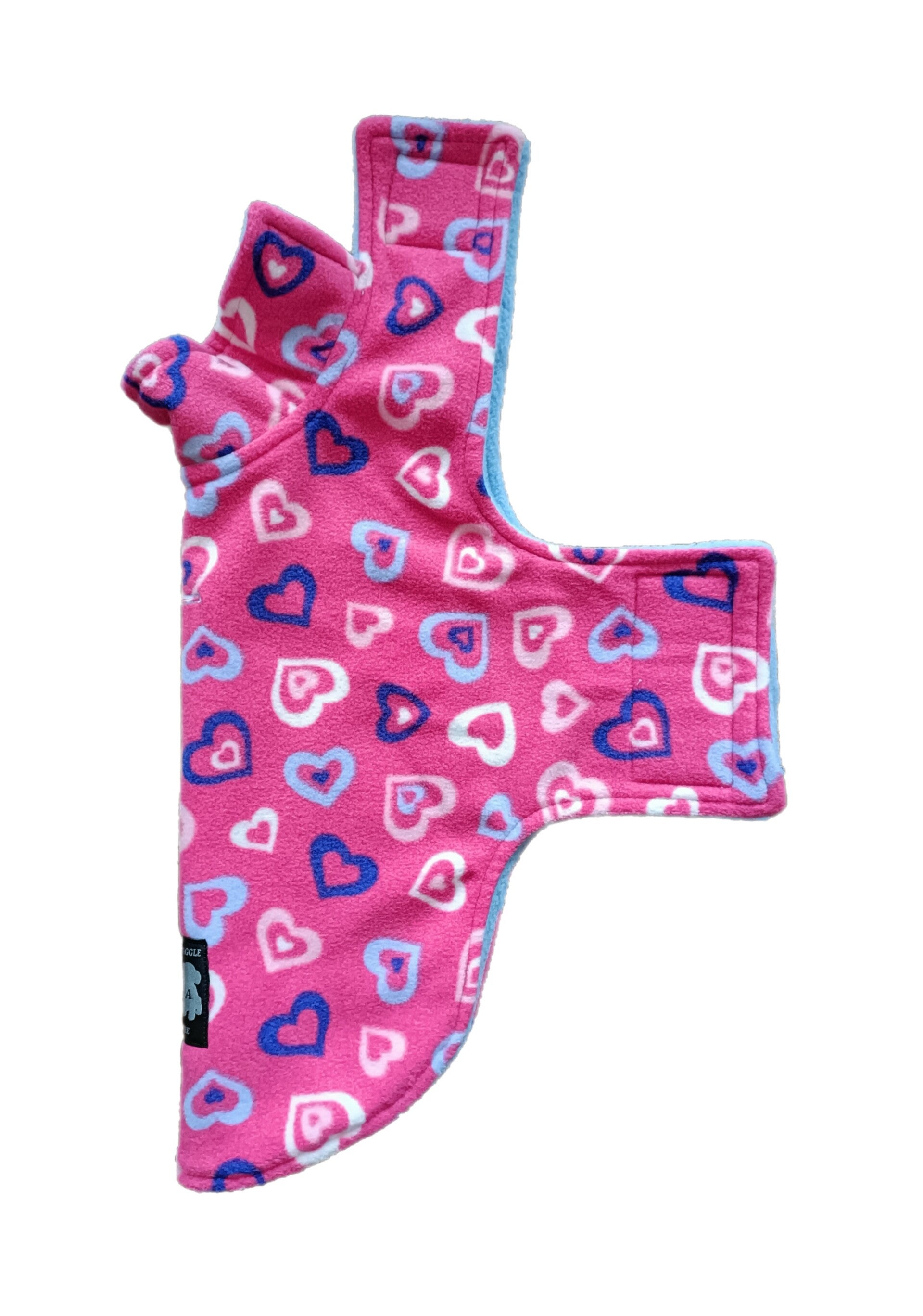 Hearts Polar Fleece Reversible Dog Coat