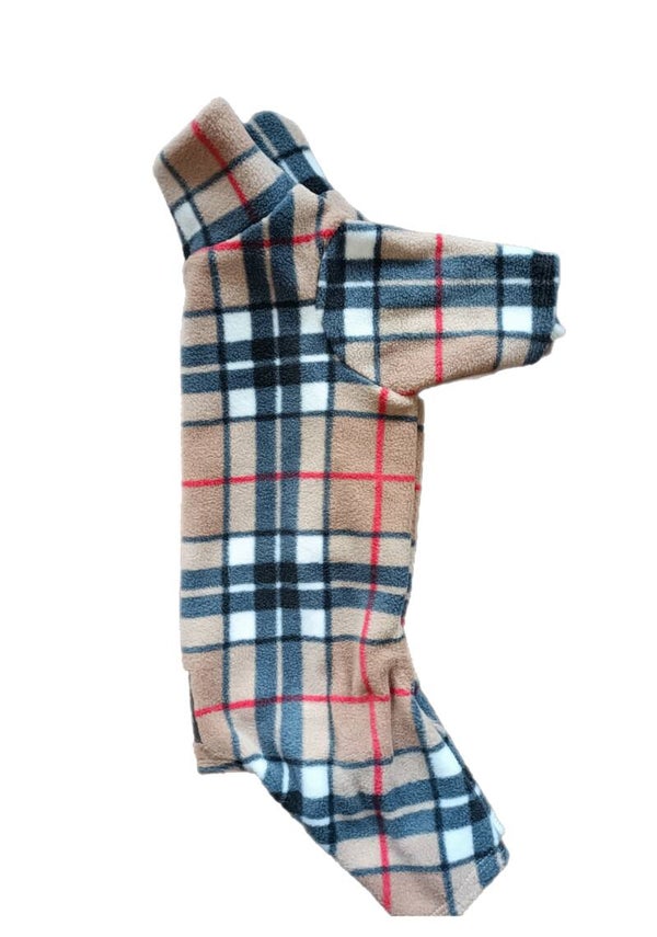 Tartan Polar Fleece Dog Suit