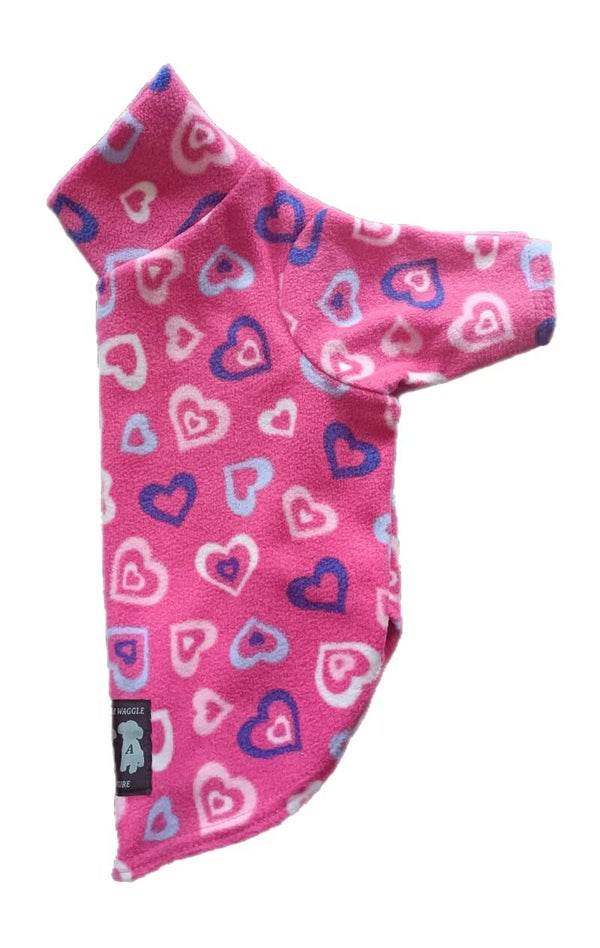 Hearts Polar Fleece Dog Jumper