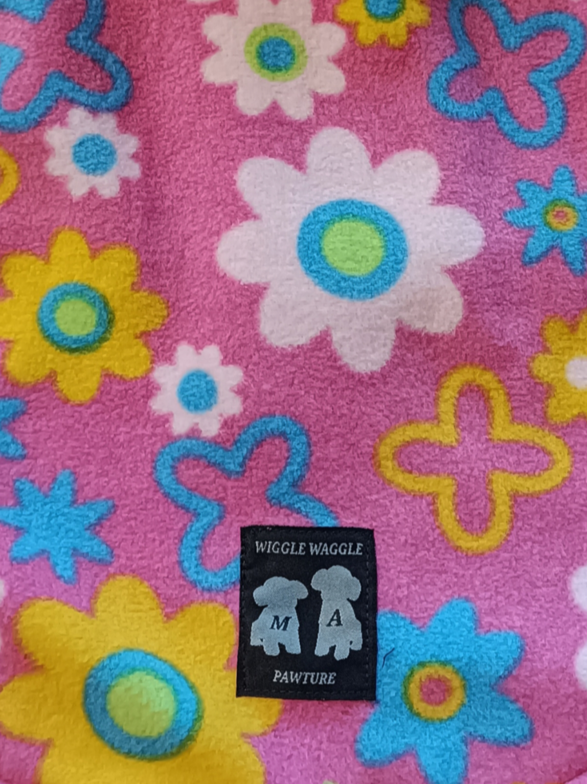 Flowers Satin Lined Polar Fleece Dog Coat