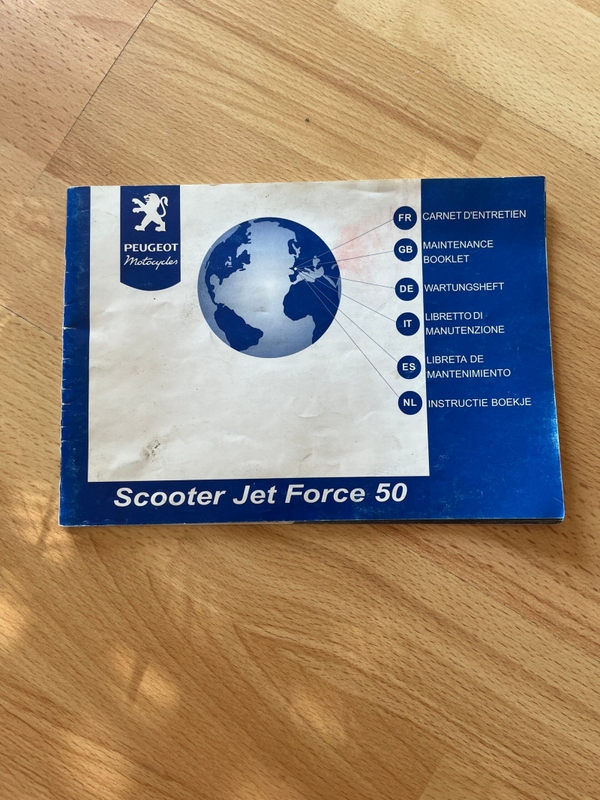 Peugeot Jetforce 50 Wartungsplan Heft Literatur Broschüre Mopsfrikadelle