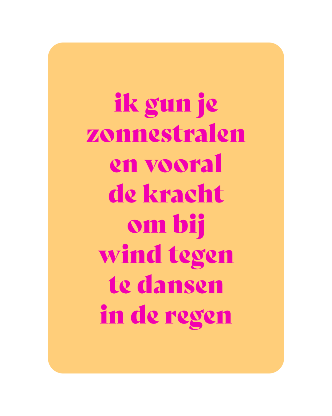 Ik gun je zonnestralen