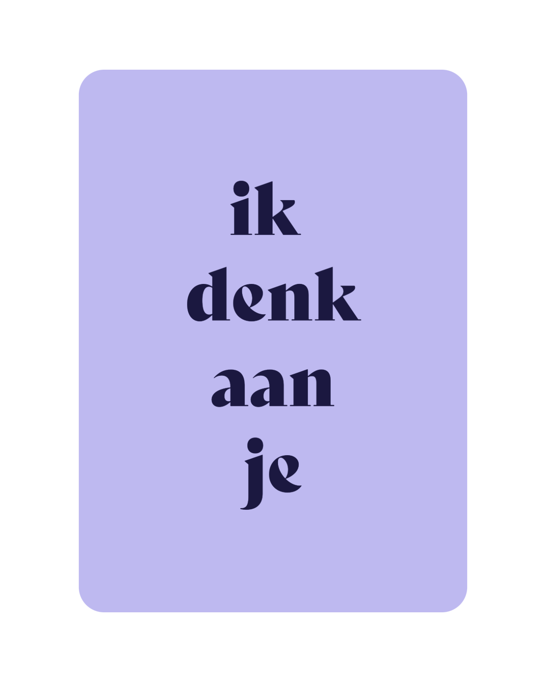Ik denk aan je