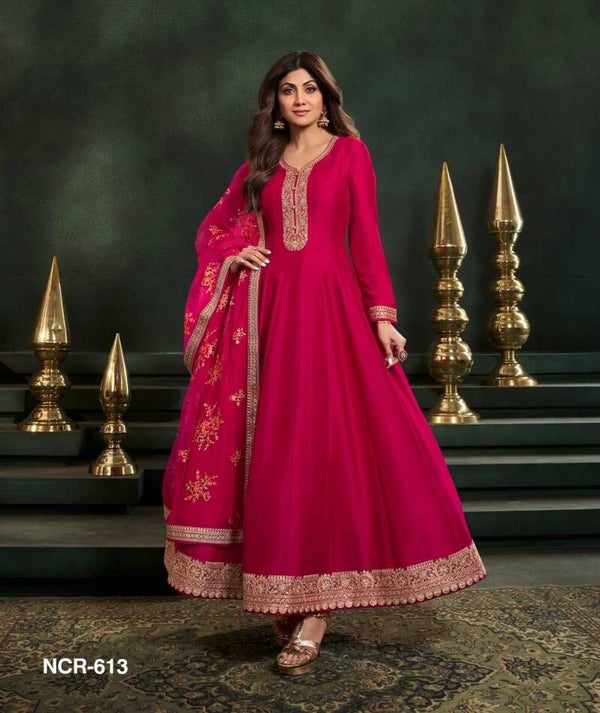 Fancy Gowns Bollywood Collections Embroidery Gowns Anarkali Gown Shilpa Shetty