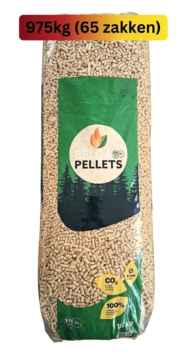 Belga houtpellets volle pallet 975kg