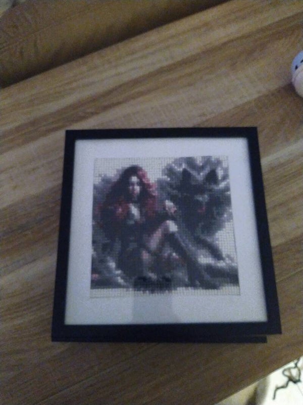 vrouw met wolf diamond painting