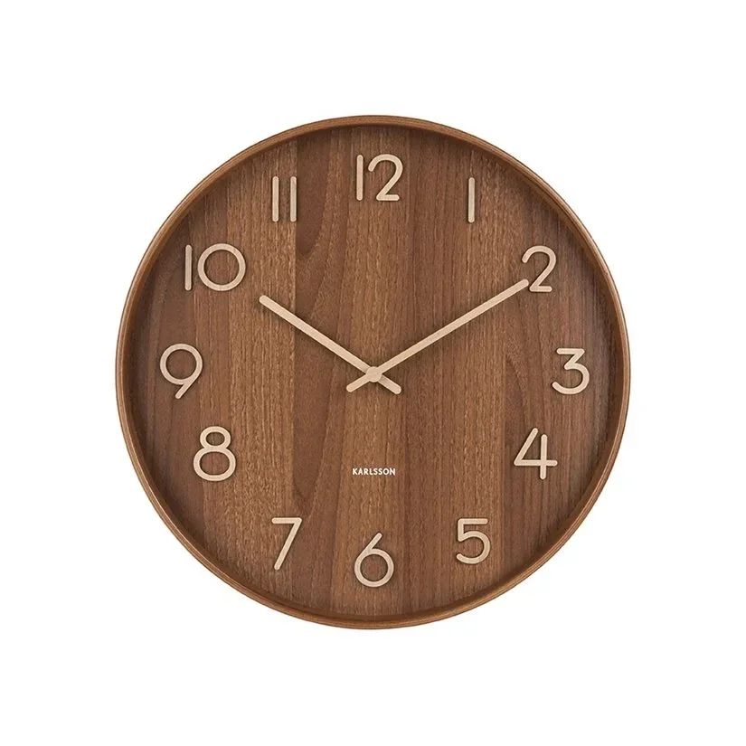 Wandklok Pure Large donkerbruin Ø60 cm – Karlsson