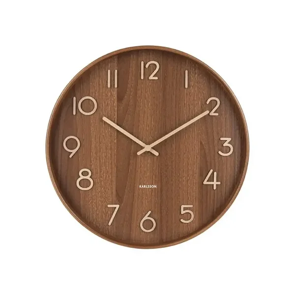 Wandklok Pure Large donkerbruin Ø60 cm – Karlsson