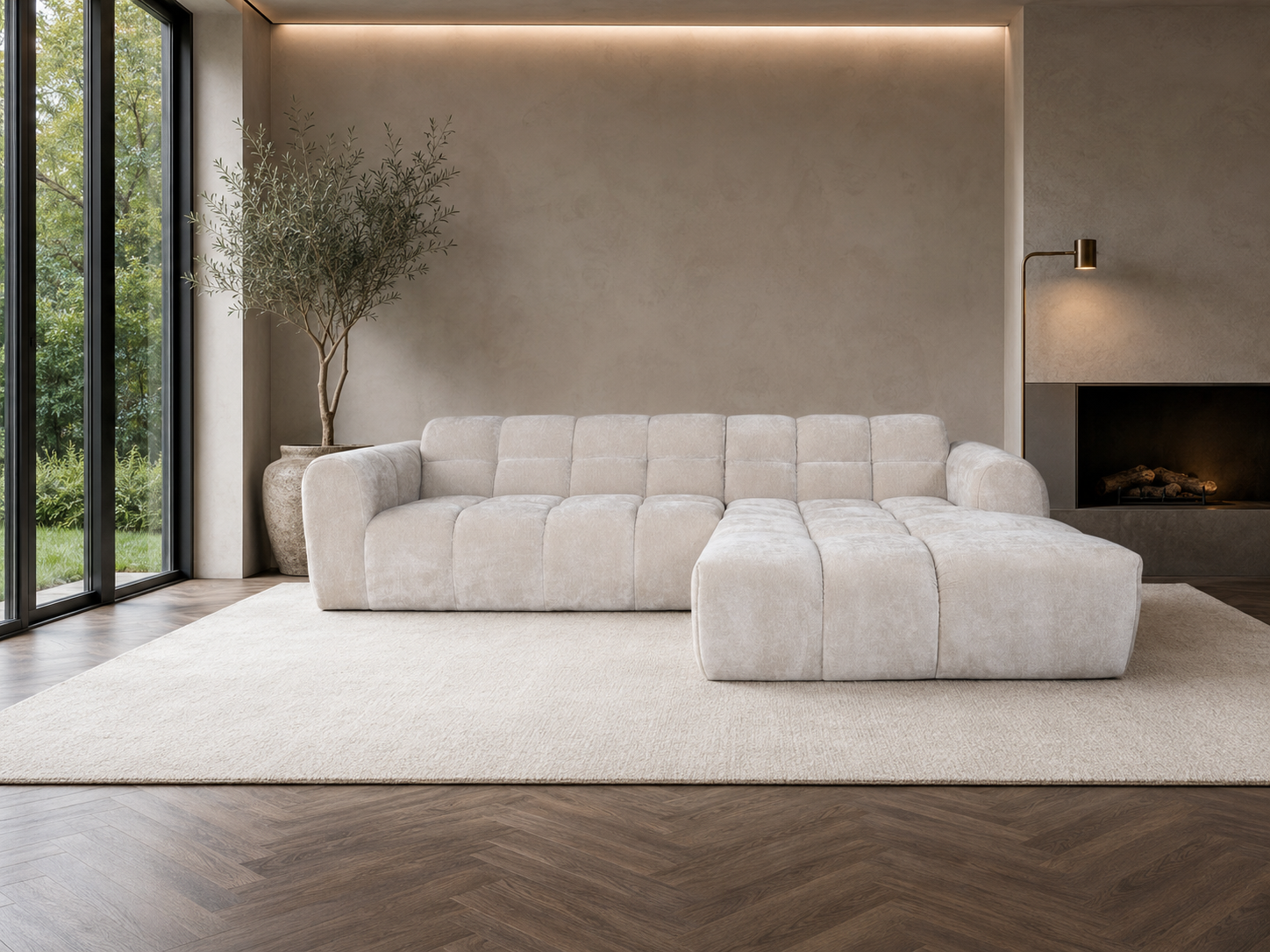 Home67 Hoekbank Emma La Vie 170 Beige – Rechts