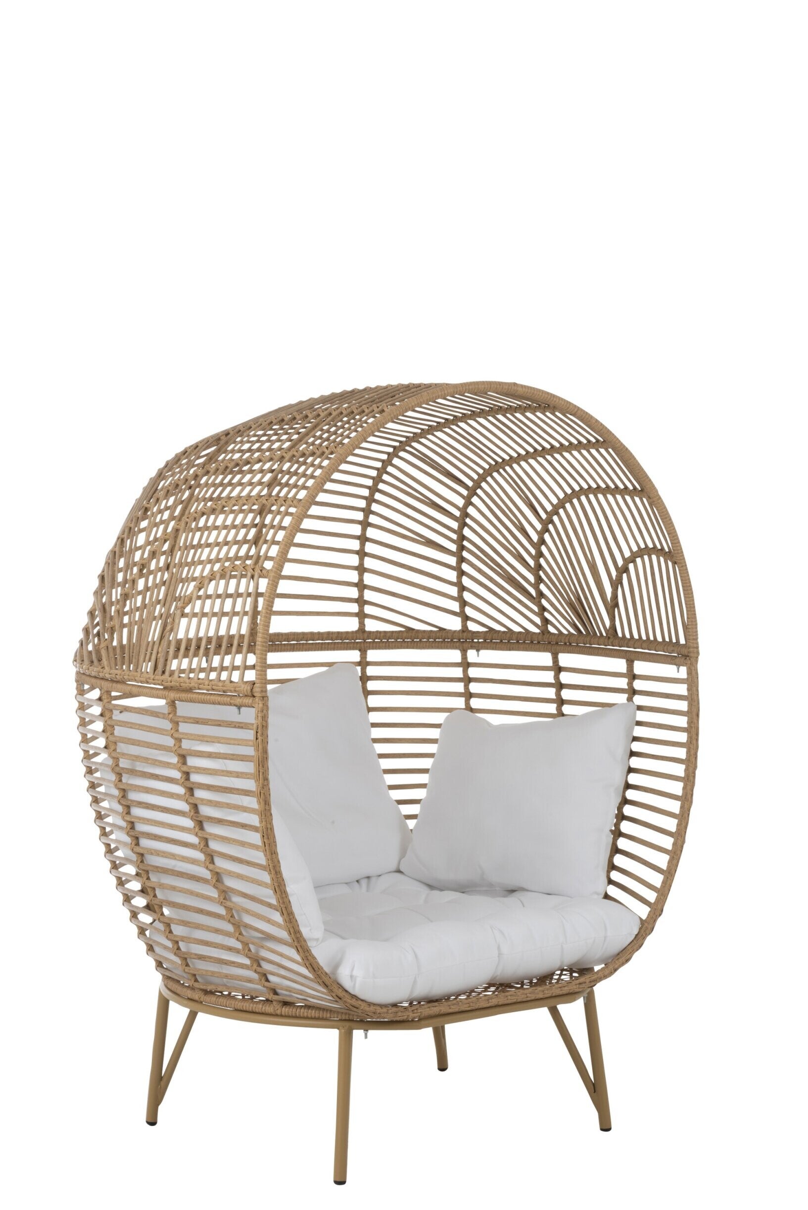 Ovaal lounge fauteuil – Staal Naturel – J-Line