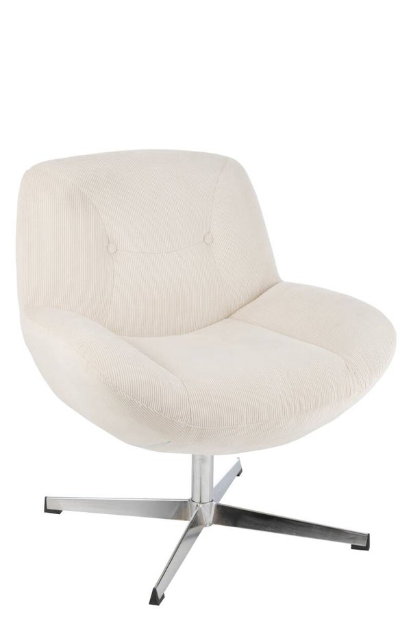 Chill lounge fauteuil – Crème/Zilver – J-Line