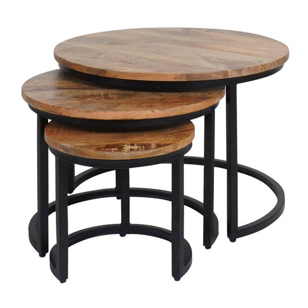 Erjan salontafel – Mangohout – Set van 3 – Home67