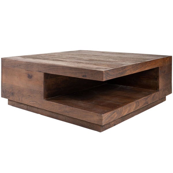 Bram salontafel – Espresso mangohout 80 × 80 cm – Home67